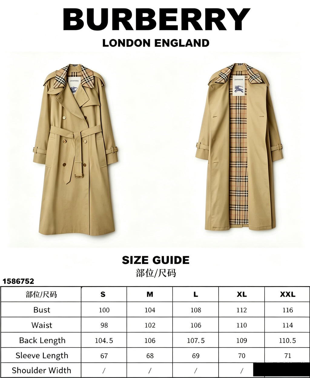 Heritage Edition Long Burberry Trench Coat, Museum Check Lining