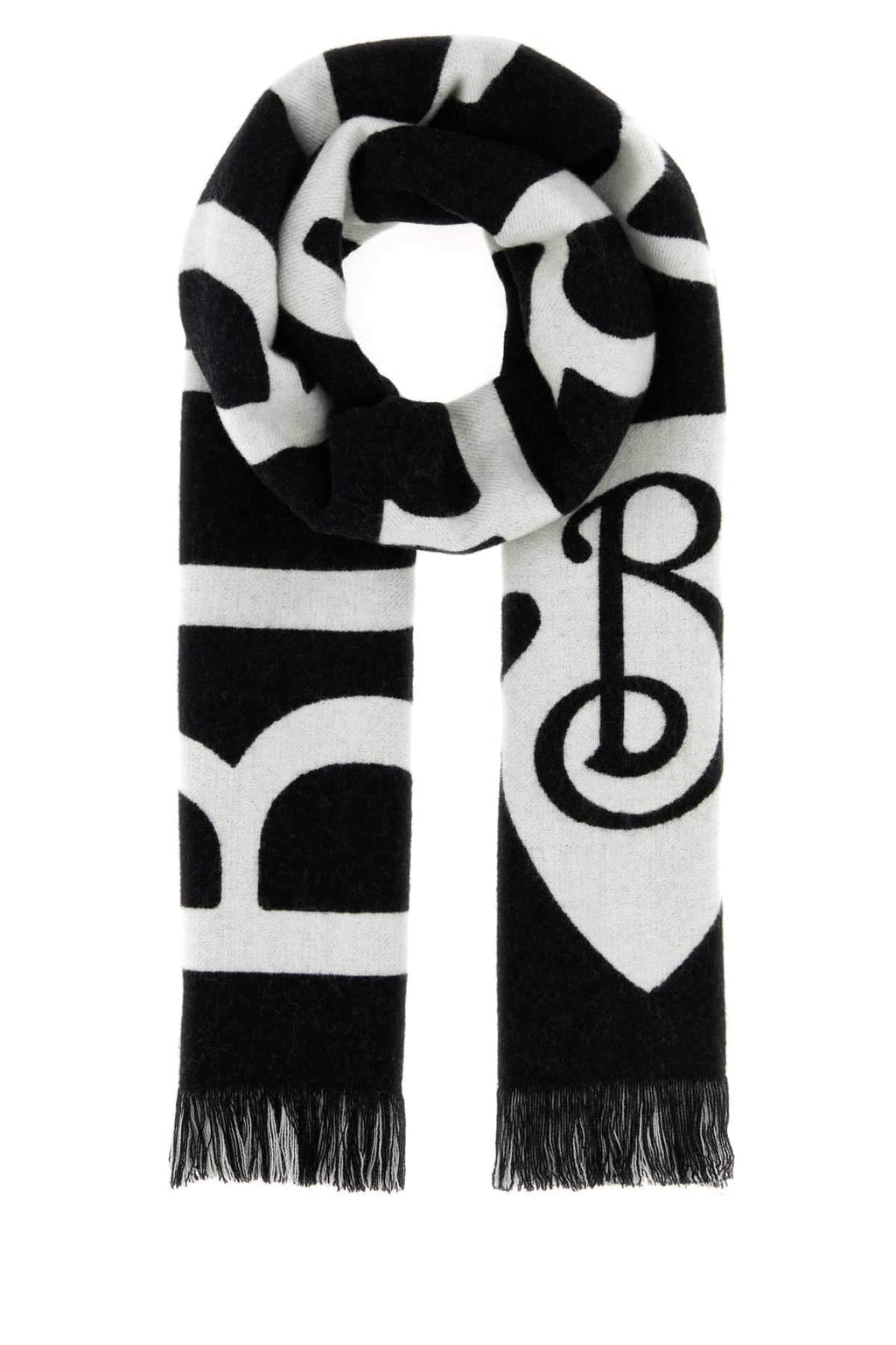 Burberry Unisex Black Wool Scarf