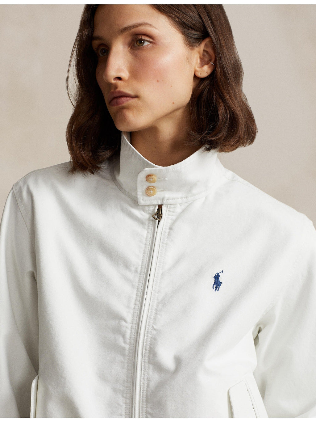 RALPH LAUREN WOMEN Cotton Canvas Jacket Deckwash White