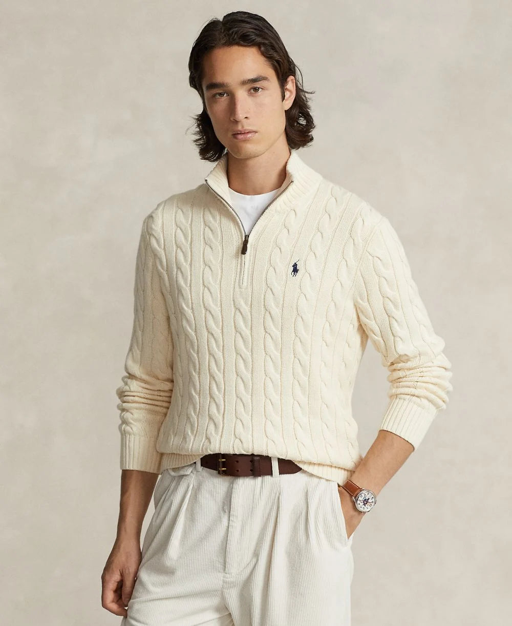Men's Cable-Knit Cotton Sweater