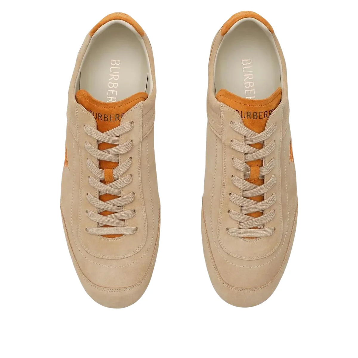 Burberry Leather Knight Runner Sneakers 'Flax Beige Pumpkin Orange' 81274771