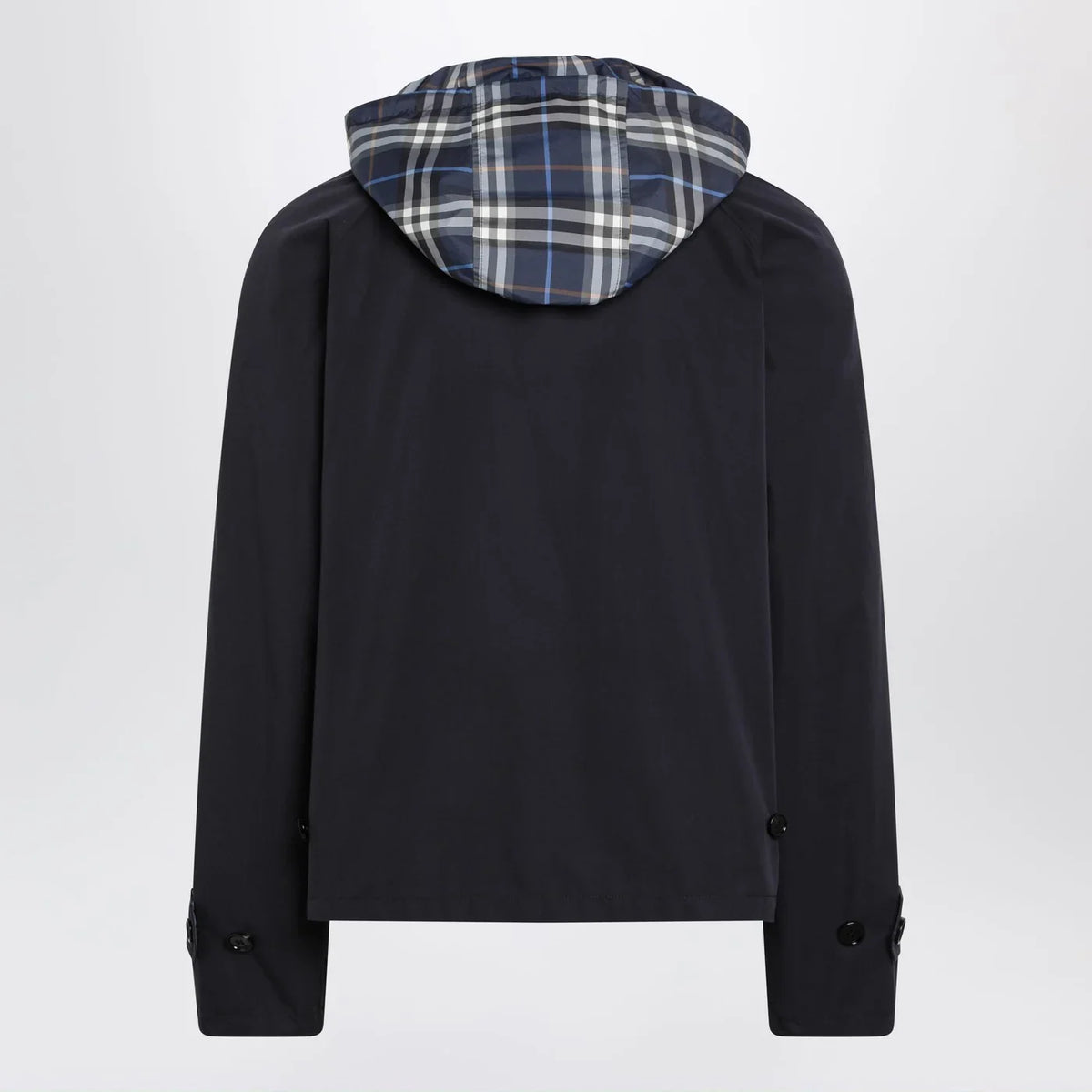 Burberry - Blue reversible cotton jacket with Check pattern