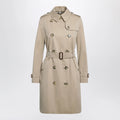 Burberry - Beige double-breasted Kensington cotton trench coat