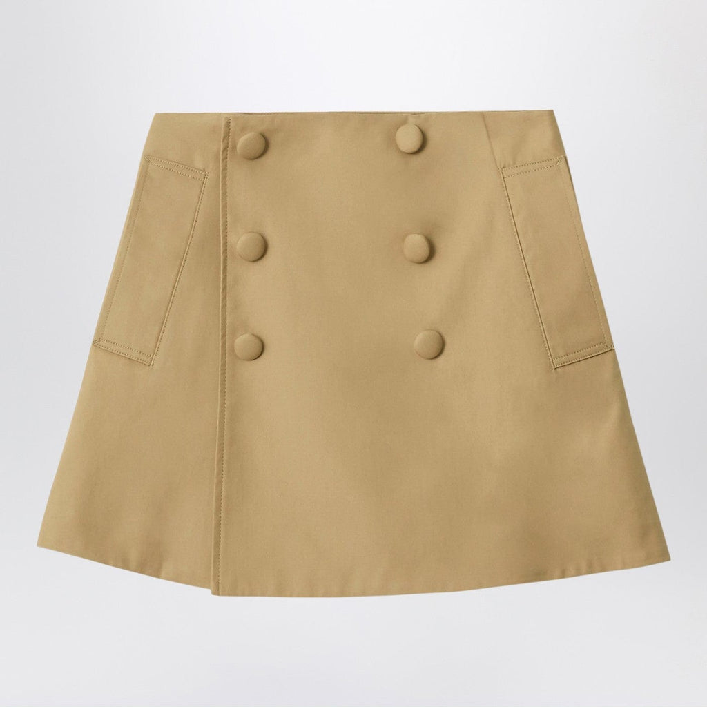 Burberry - Sand-colored cotton trench skirt