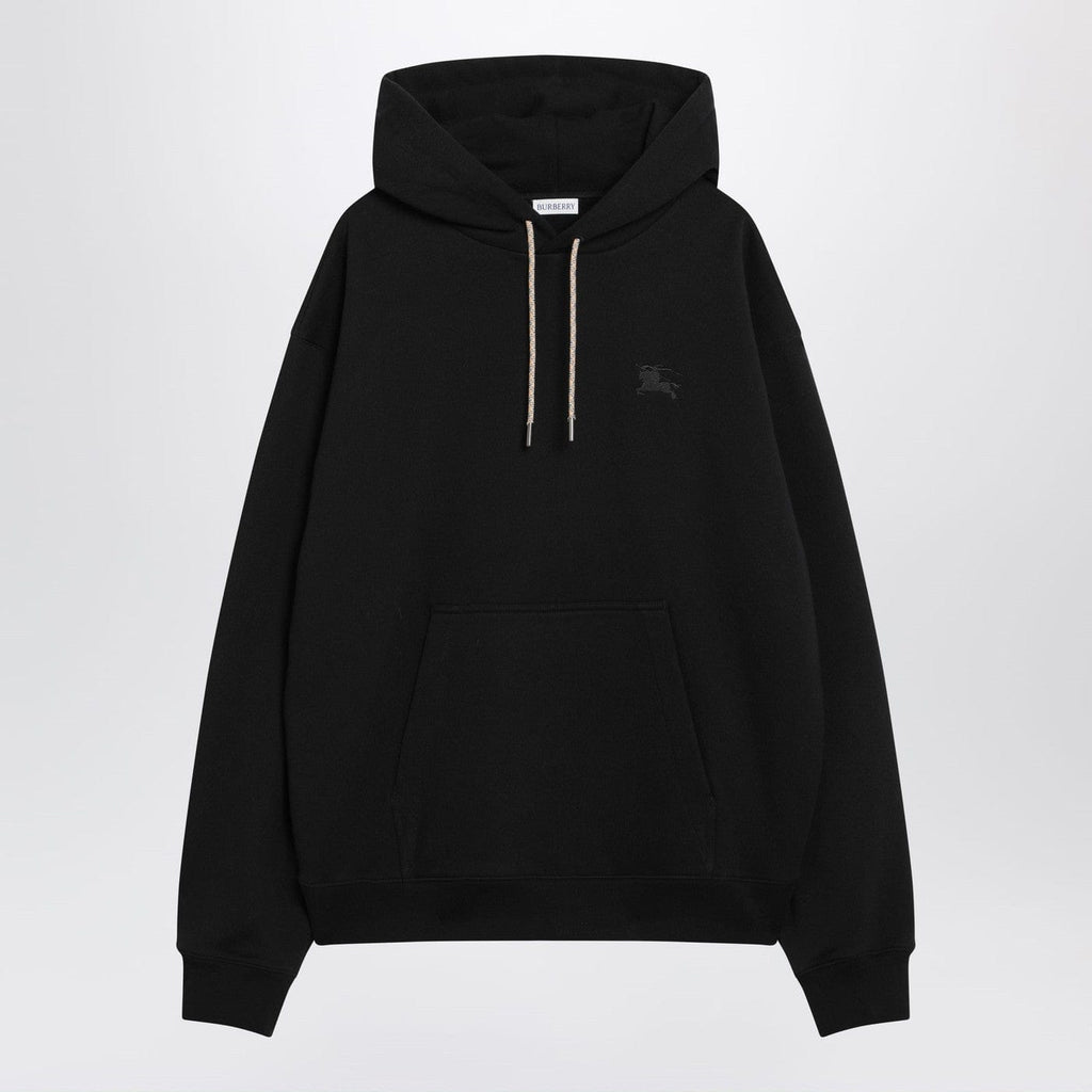 Burberry - Black sweatshirt with Check-pattern inserts