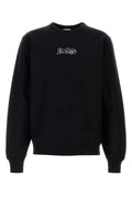 Burberry Logo-Embroidered Cotton Blend Sweatshirt — Black