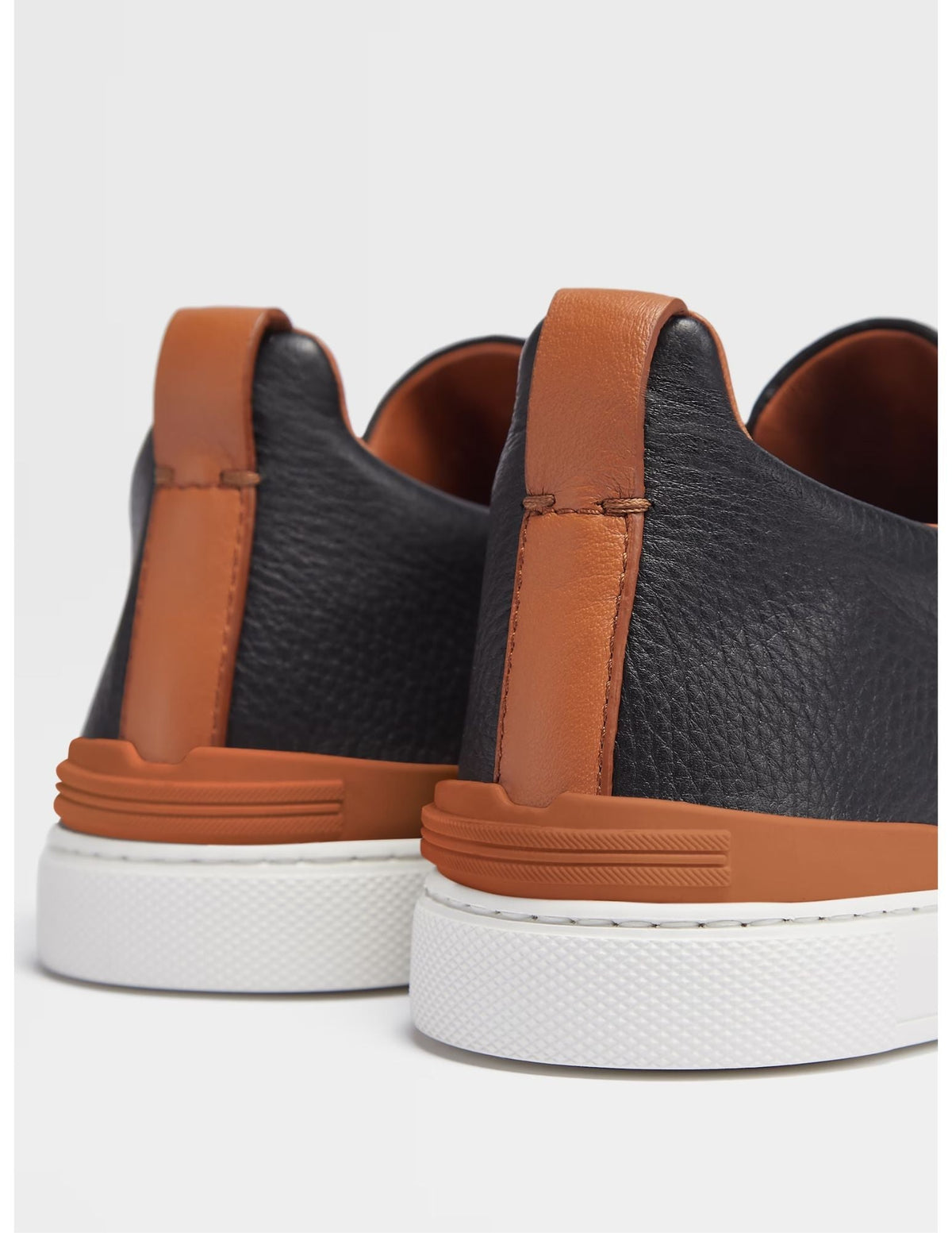 Triple Stitch Sneakers | Black Deerskin
